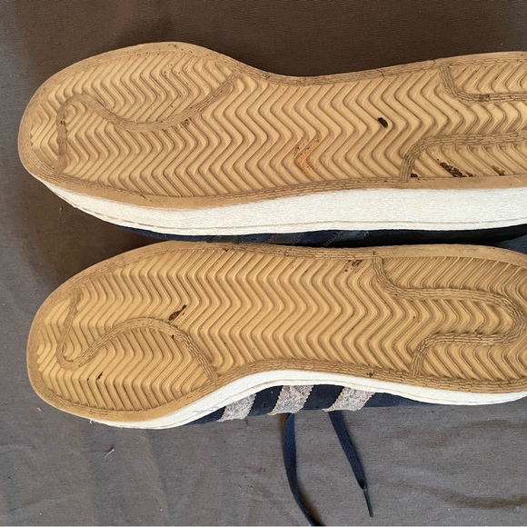 ADIDAS MENS BLUE SUADE SHELL TOE SUPERSTAR SIZE 10 - Picture 3 of 4